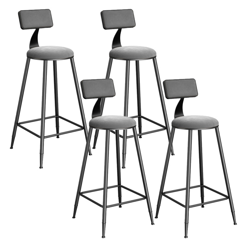 Metal Round Dining Stools Low Back Dining Stools with Footrest