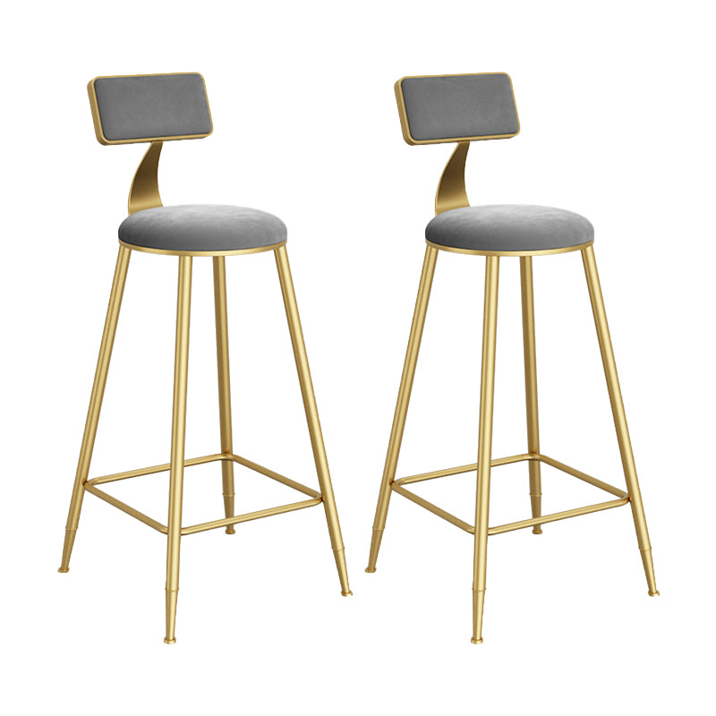 Metal Round Dining Stools Low Back Dining Stools with Footrest