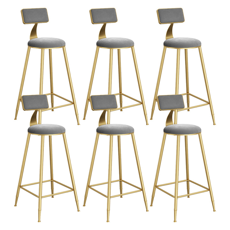 Metal Round Dining Stools Low Back Dining Stools with Footrest