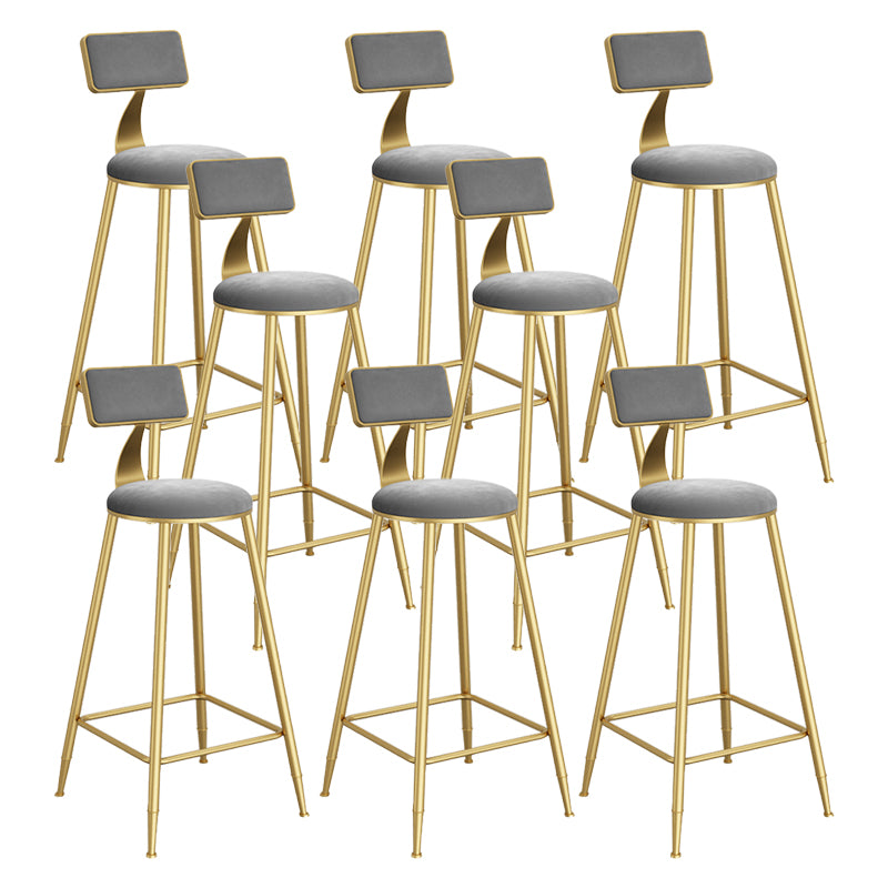 Metal Round Dining Stools Low Back Dining Stools with Footrest