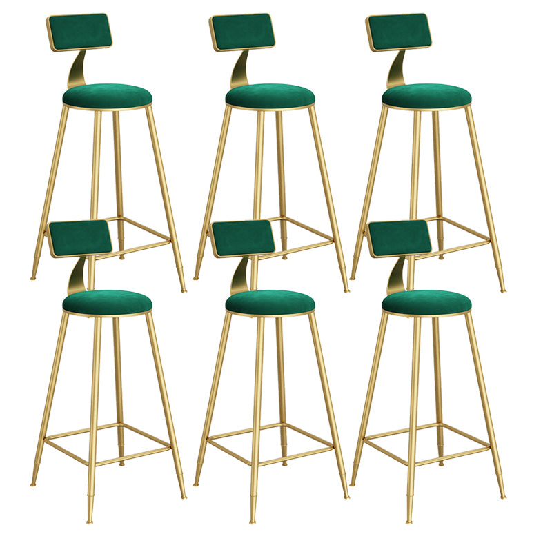 Metal Round Dining Stools Low Back Dining Stools with Footrest