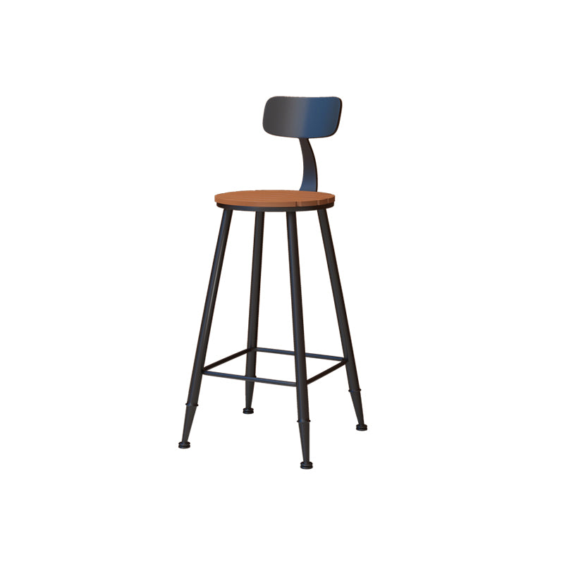 Contemporary Dining Stools Metal Low Back Bar Stools with Footrest