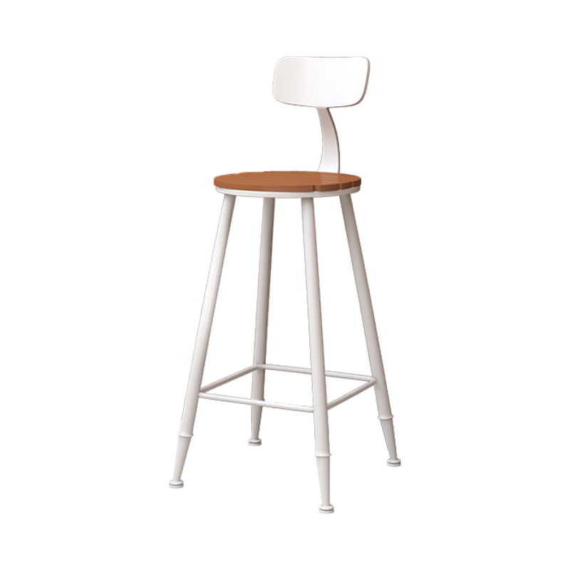 Contemporary Dining Stools Metal Low Back Bar Stools with Footrest