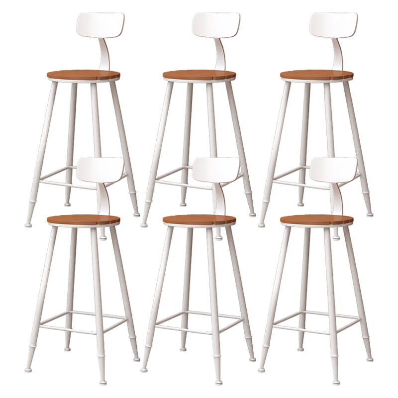 Contemporary Dining Stools Metal Low Back Bar Stools with Footrest