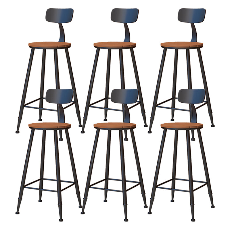 Contemporary Dining Stools Metal Low Back Bar Stools with Footrest