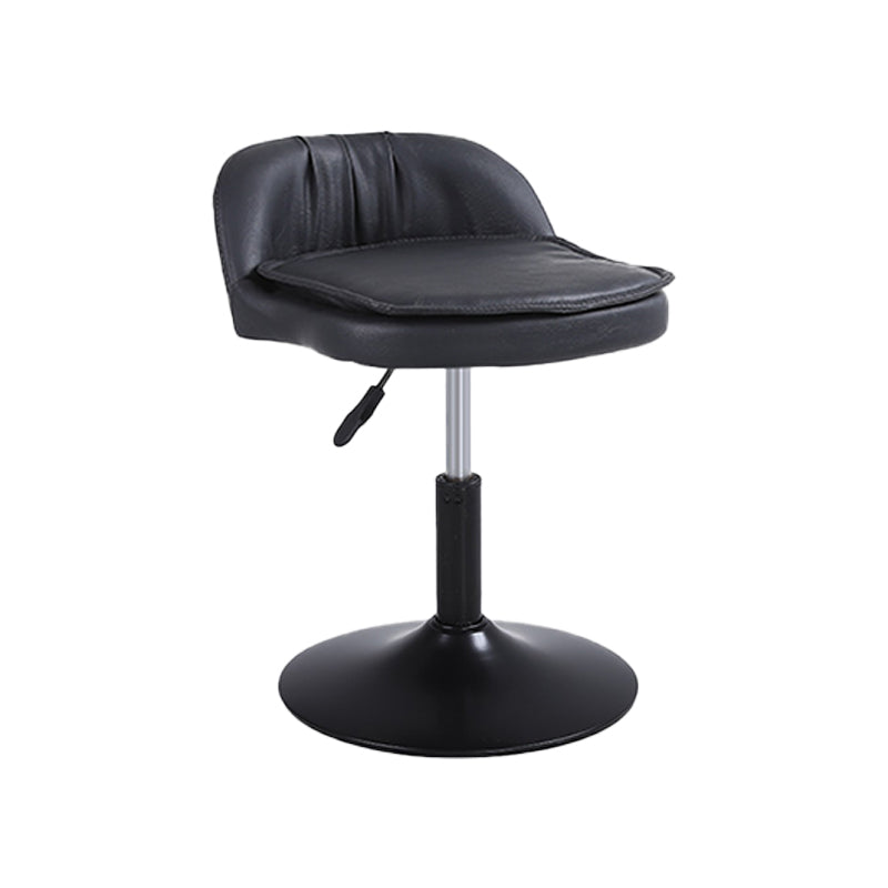 Upholstered Bar Stools Swivel Adjustable Height Patio Bar Stool with Black Base