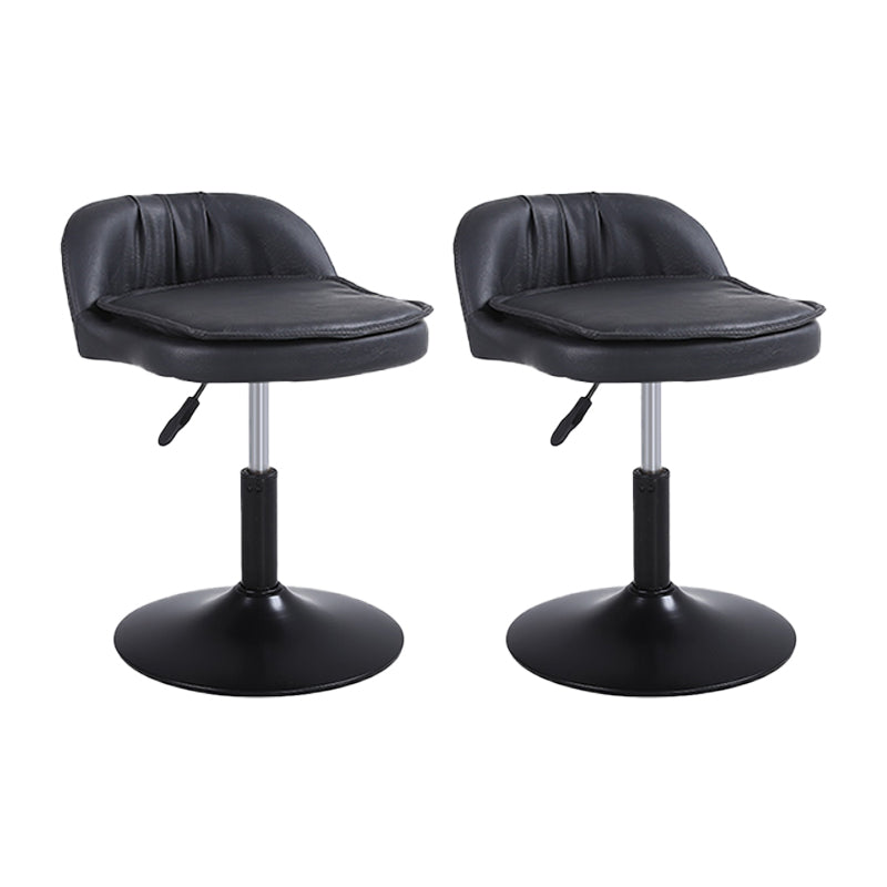 Upholstered Bar Stools Swivel Adjustable Height Patio Bar Stool with Black Base
