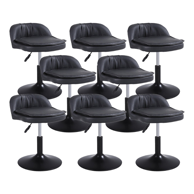 Upholstered Bar Stools Swivel Adjustable Height Patio Bar Stool with Black Base