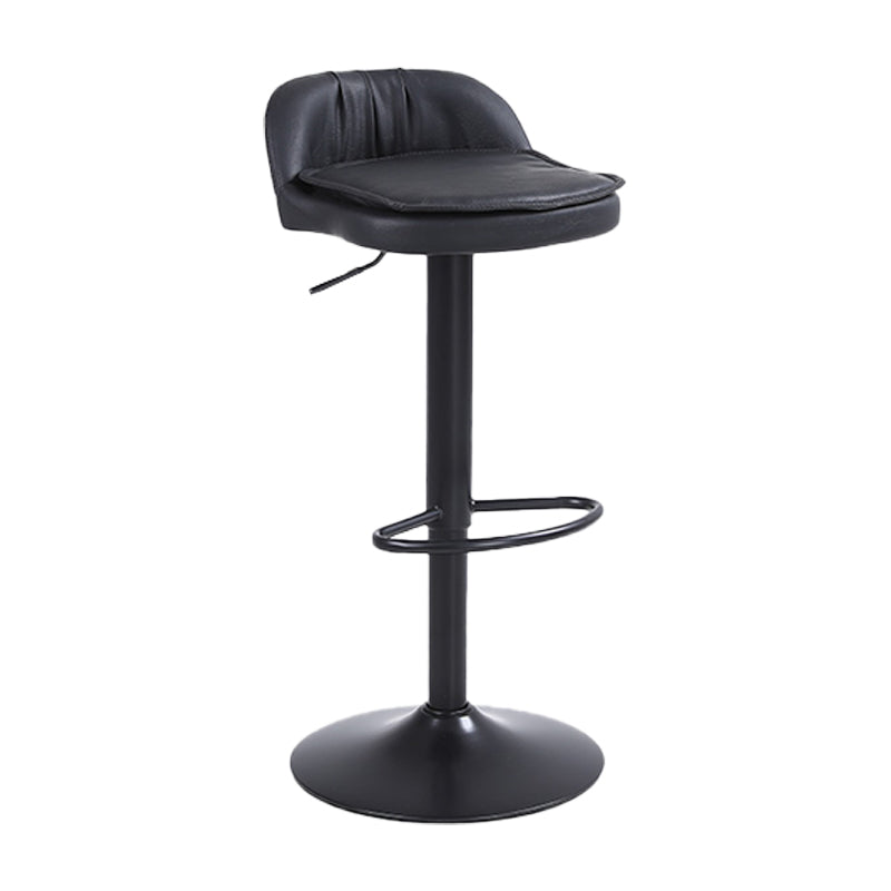 Upholstered Bar Stools Swivel Adjustable Height Patio Bar Stool with Black Base