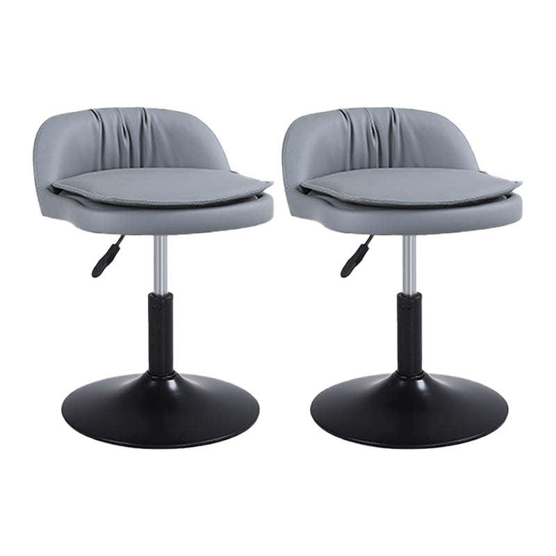 Upholstered Bar Stools Swivel Adjustable Height Patio Bar Stool with Black Base