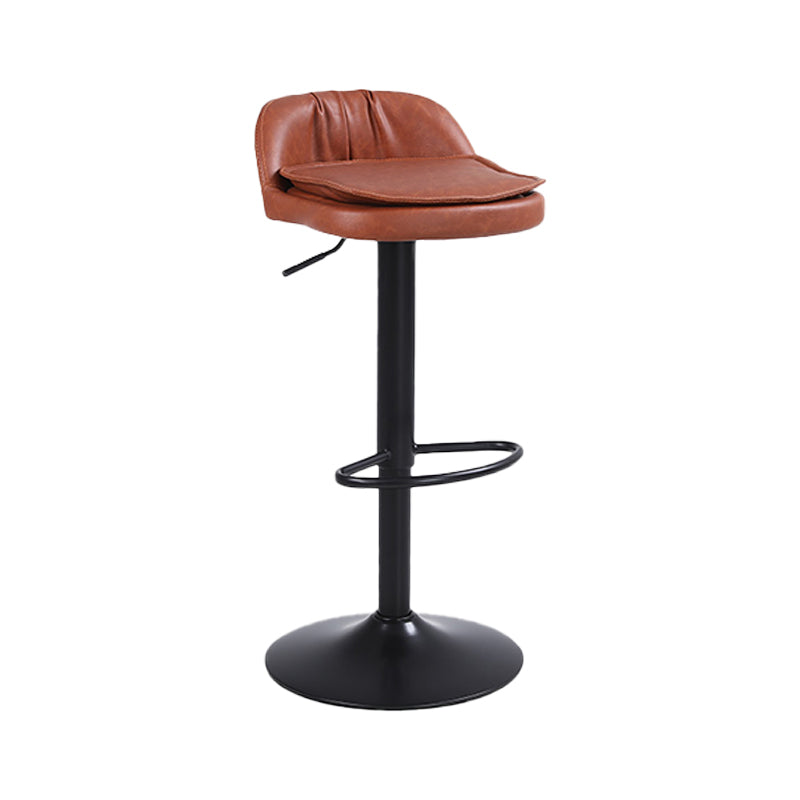 Upholstered Bar Stools Swivel Adjustable Height Patio Bar Stool with Black Base