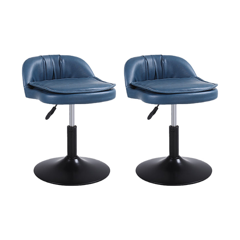 Upholstered Bar Stools Swivel Adjustable Height Patio Bar Stool with Black Base