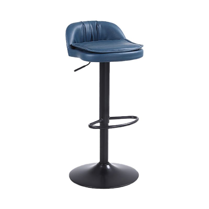 Upholstered Bar Stools Swivel Adjustable Height Patio Bar Stool with Black Base