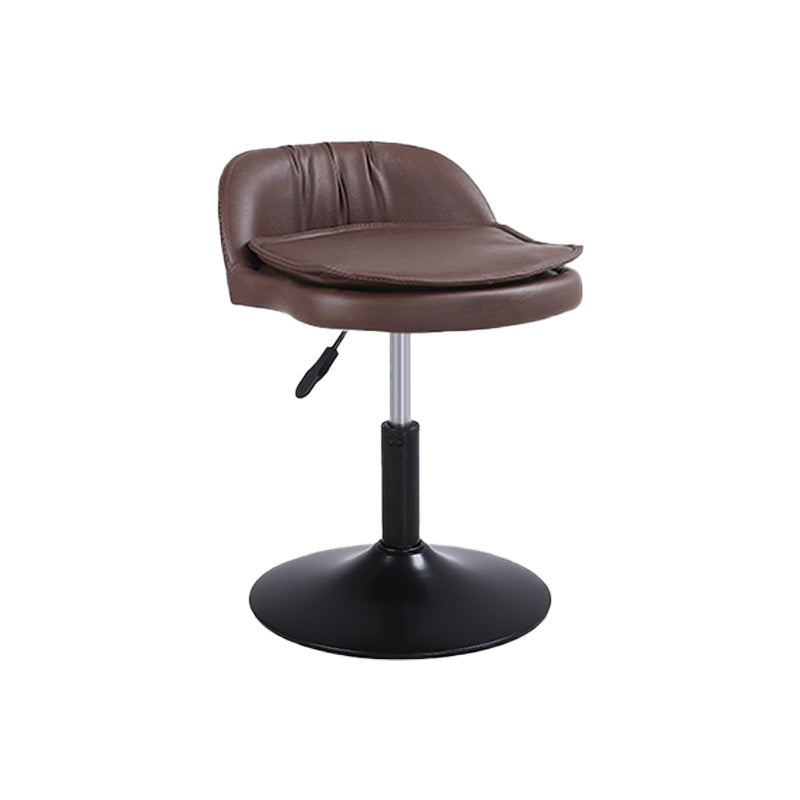 Upholstered Bar Stools Swivel Adjustable Height Patio Bar Stool with Black Base