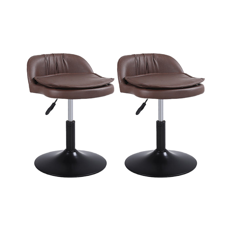 Upholstered Bar Stools Swivel Adjustable Height Patio Bar Stool with Black Base