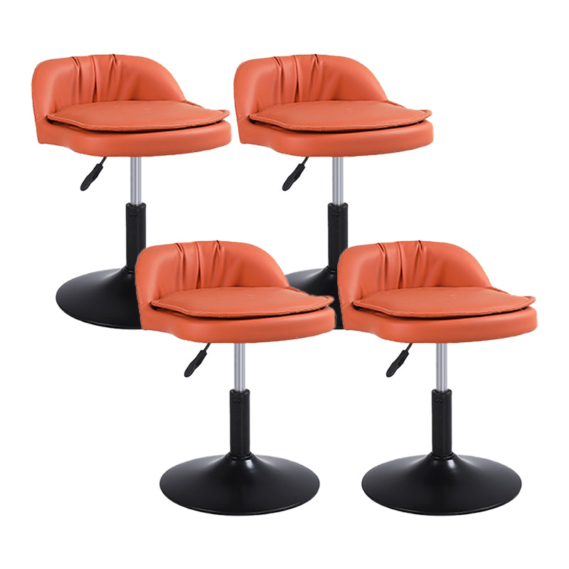 Upholstered Bar Stools Swivel Adjustable Height Patio Bar Stool with Black Base