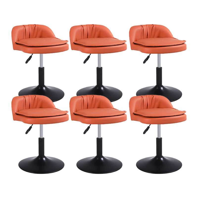 Upholstered Bar Stools Swivel Adjustable Height Patio Bar Stool with Black Base