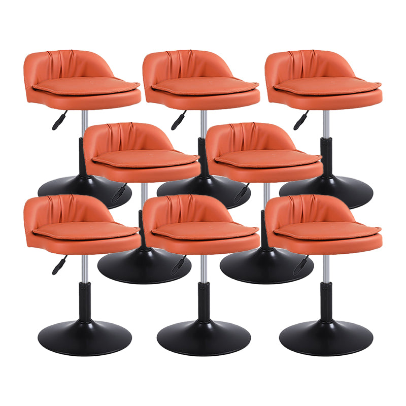 Upholstered Bar Stools Swivel Adjustable Height Patio Bar Stool with Black Base