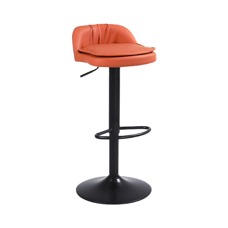 Upholstered Bar Stools Swivel Adjustable Height Patio Bar Stool with Black Base