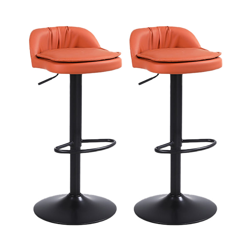 Upholstered Bar Stools Swivel Adjustable Height Patio Bar Stool with Black Base
