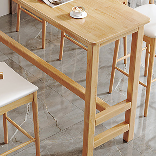 Contemporary Bar Dining Table Rectangle Indoor Wood Counter Table
