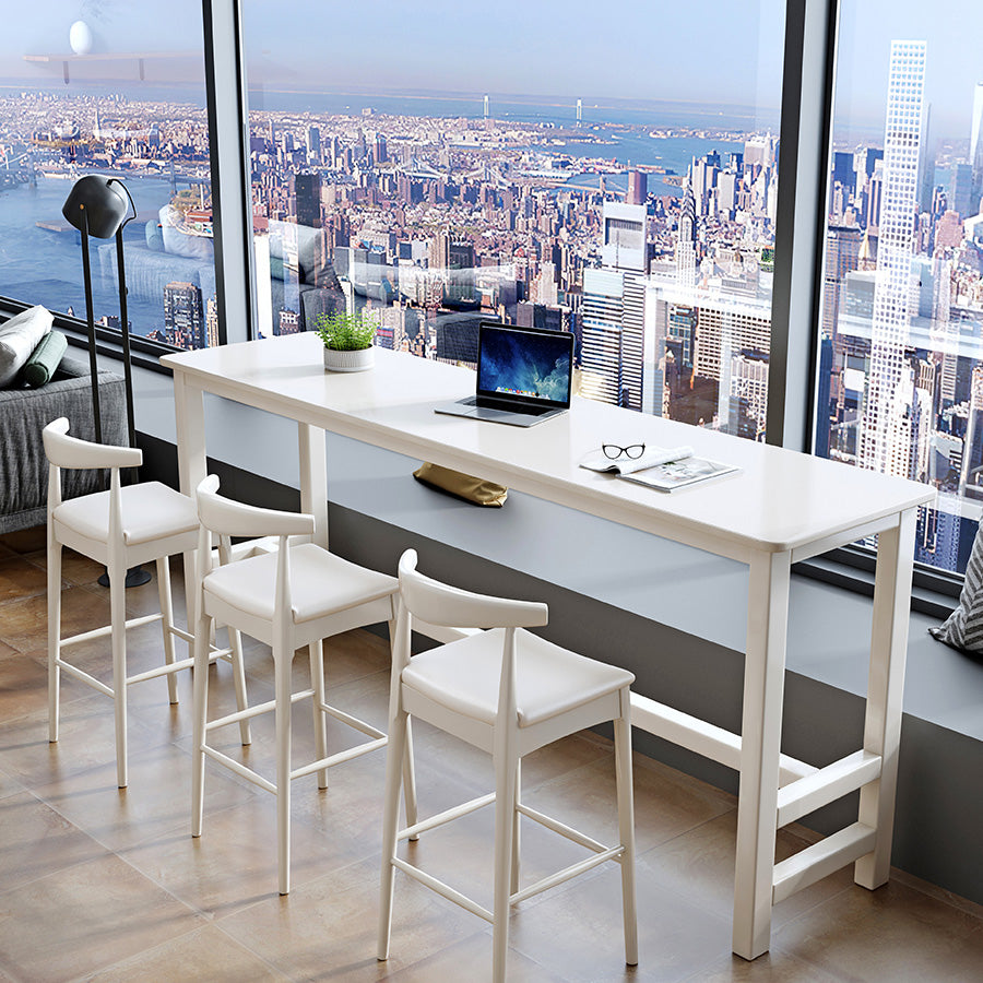 Contemporary Bar Dining Table Rectangle Wood Indoor Counter Table