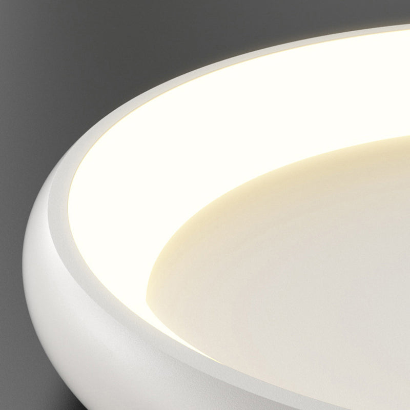 Single Contemporary White Flush Mount Lighting Round Acrylic Ceiling Light