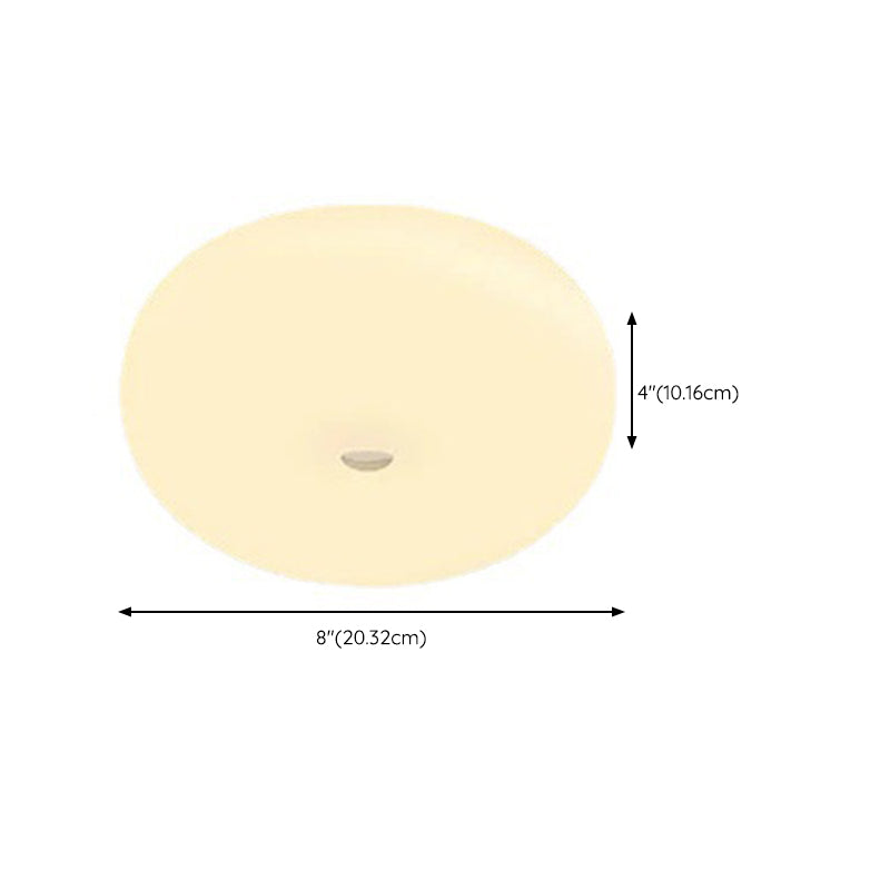 Contemporary Ceiling Flush in Cream White Metal and Acrylic Flush Mount