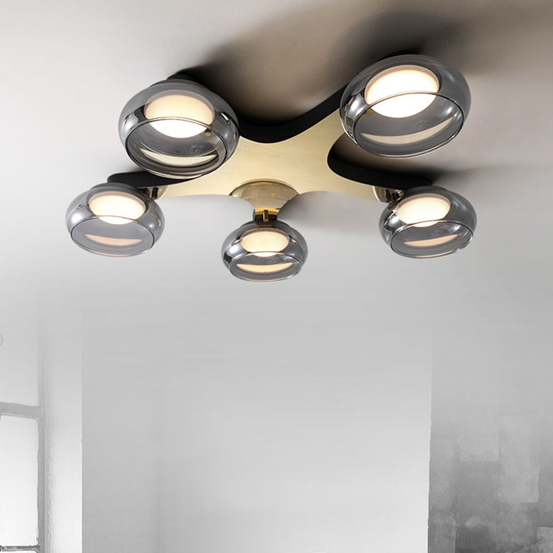 Modernism Flush Mount Glass LED Ceiling Light Fixture for Living Room