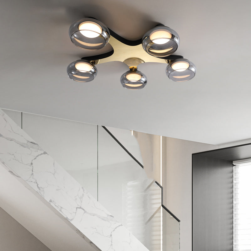 Modernism Flush Mount Glass LED Ceiling Light Fixture for Living Room