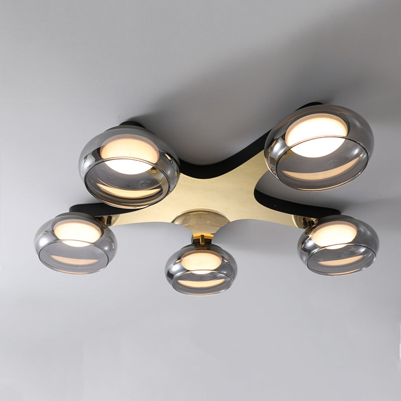 Modernism Flush Mount Glass LED Ceiling Light Fixture for Living Room