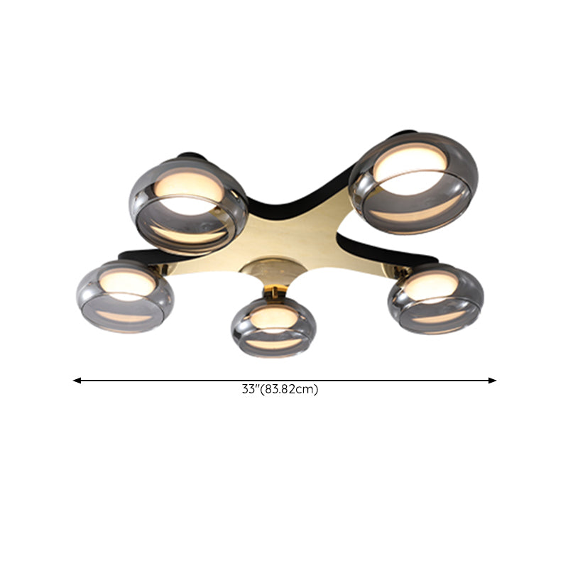 Modernism Flush Mount Glass LED Ceiling Light Fixture for Living Room