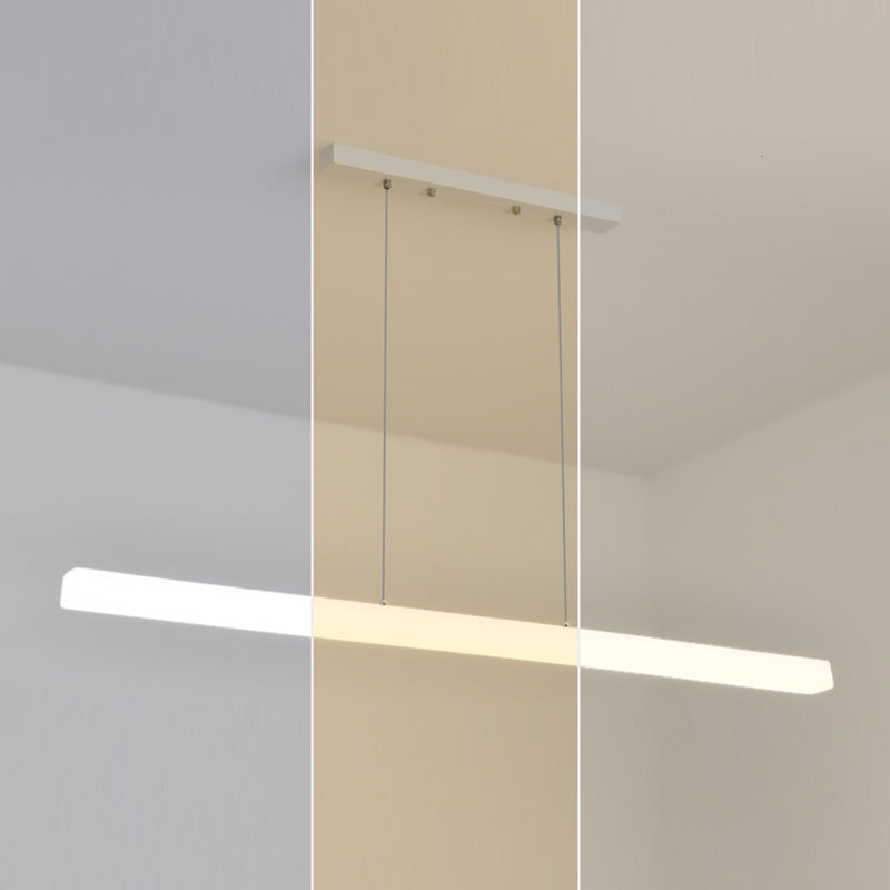 LED Island Lamp Modern Simple Island Hanging Lamp with Plastic Shade for Dining Room