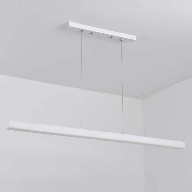 LED Island Lamp Modern Simple Island Hanging Lamp with Plastic Shade for Dining Room