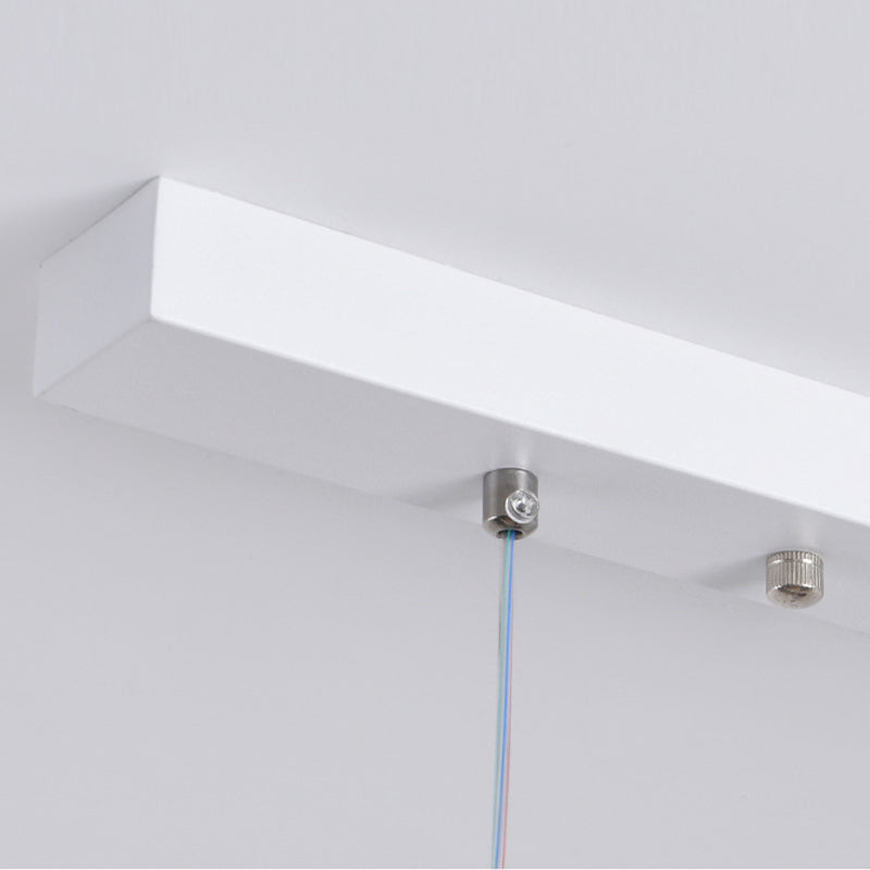 LED Island Lamp Modern Simple Island Hanging Lamp with Plastic Shade for Dining Room