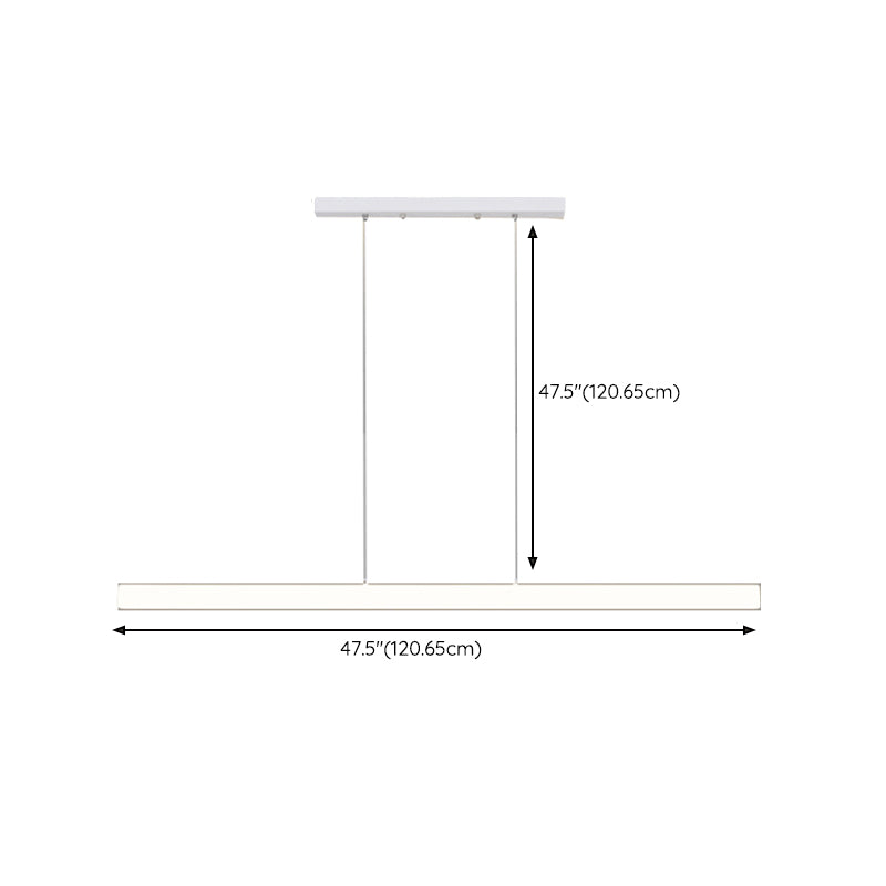 LED Island Lamp Modern Simple Island Hanging Lamp with Plastic Shade for Dining Room