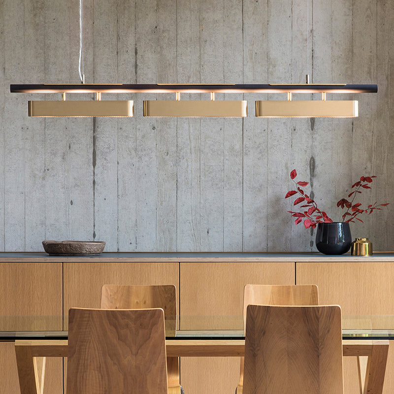 2/3/4-Light Modern Ceiling Light Black Metal Kitchen Island Lighting for Bedroom
