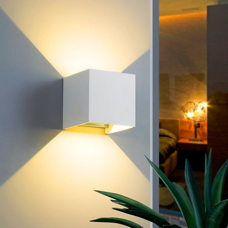 Simple Square Outdoor Wall Lamp Metal 1 Light Wall Light Fixture
