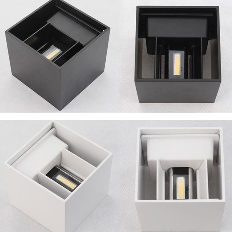 Simple Square Outdoor Wall Lamp Metal 1 Light Wall Light Fixture