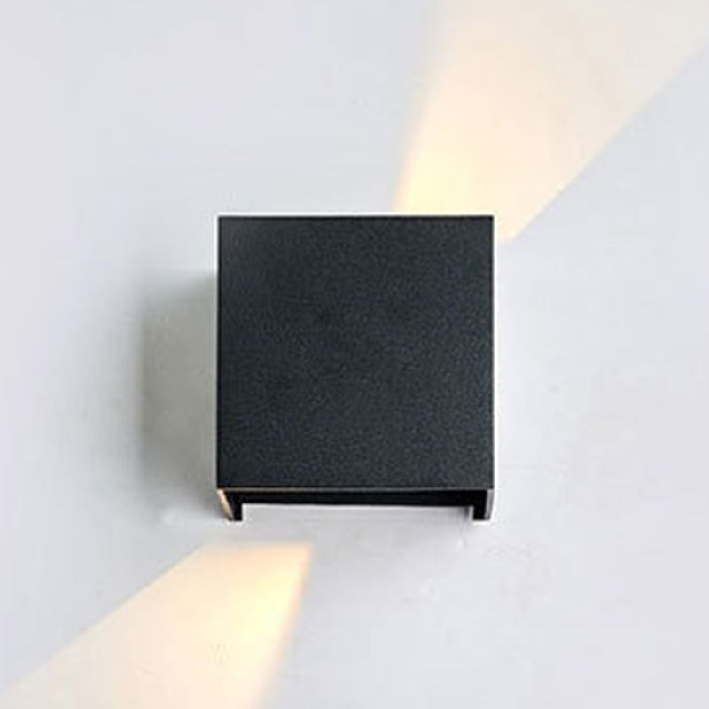 Simple Square Outdoor Wall Lamp Metal 1 Light Wall Light Fixture