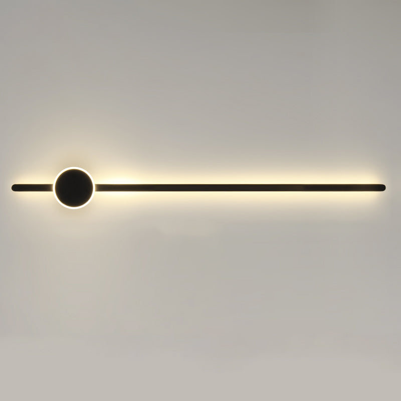 Linear Shape Metal Wall Lighting Modern Style 2 Lights Wall Mounted Light in Black