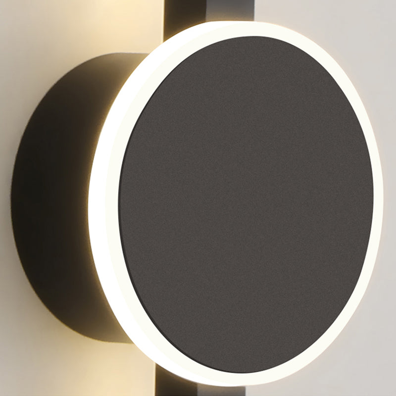 Linear Shape Metal Wall Lighting Modern Style 2 Lights Wall Mounted Light in Black