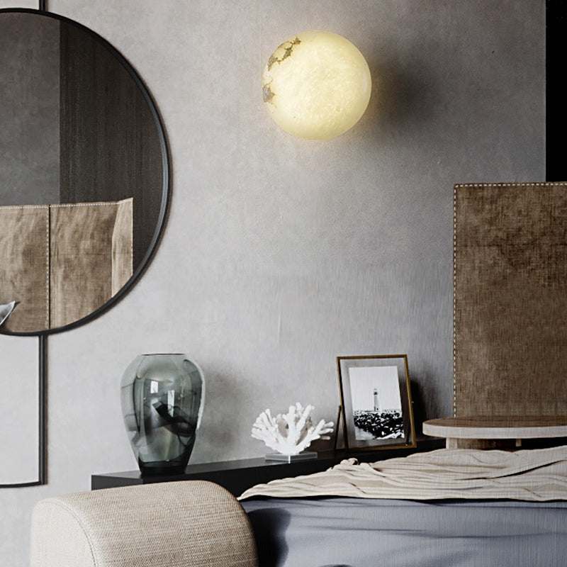 Round Shape Metal Vanity Light Modern Style 1 Light Vanity Light Fixture in Gold