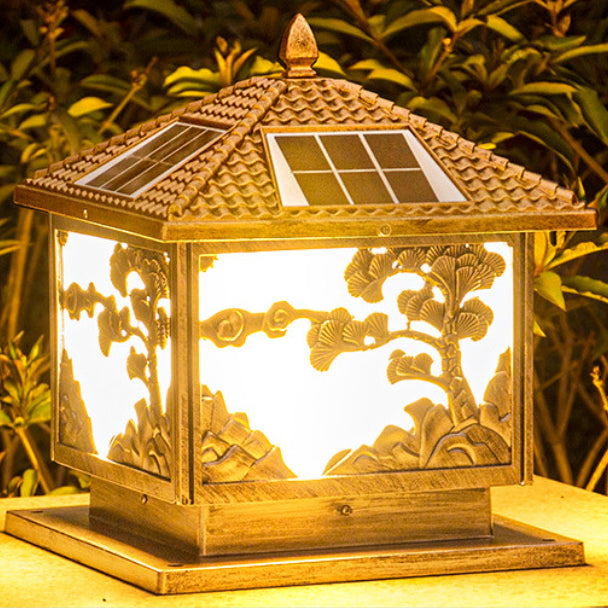 Minimalist LED Pillar Light Household Solar Lighting Fixture for Garden
