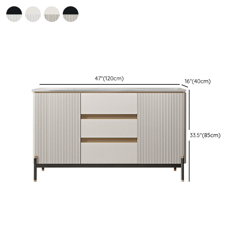 Stone Sideboard Table Modern & Contemporary Server with Cabinets and Drawers