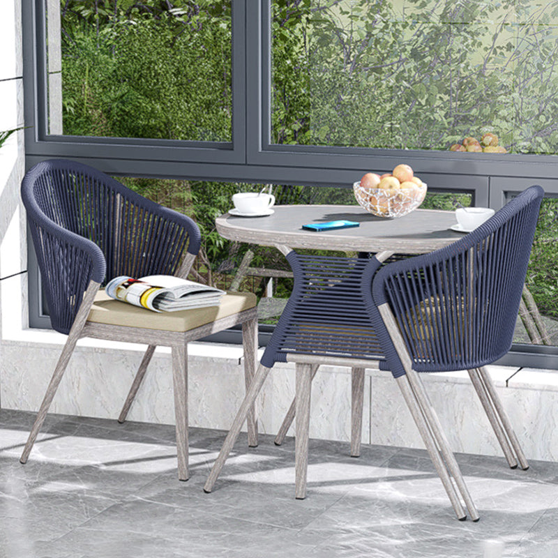 Modern Style Bistro Set Metal Base 3 Pieces Bistro Set for Outdoor
