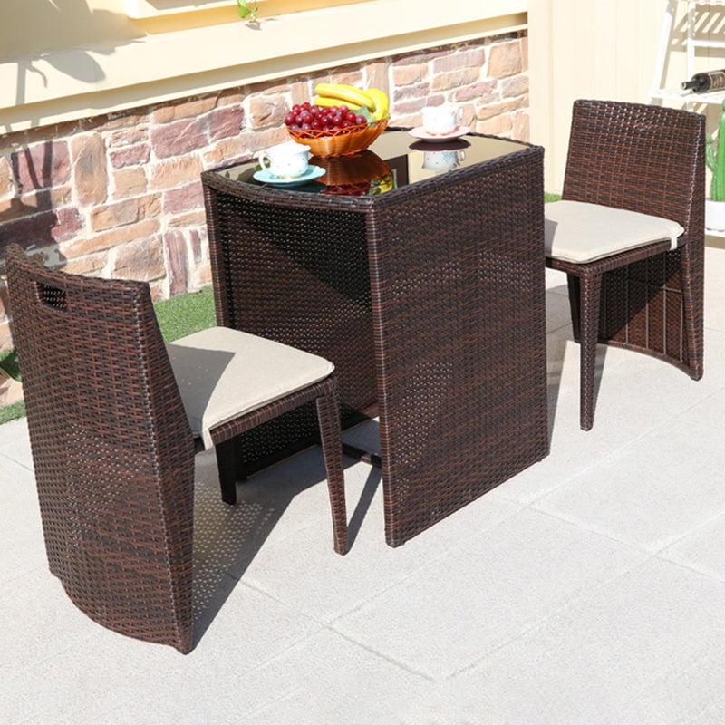 Modern Style Bistro Set Metal Base 3 Pieces Bistro Set for Outdoor