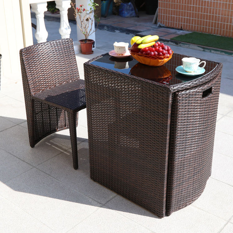 Modern Style Bistro Set Metal Base 3 Pieces Bistro Set for Outdoor