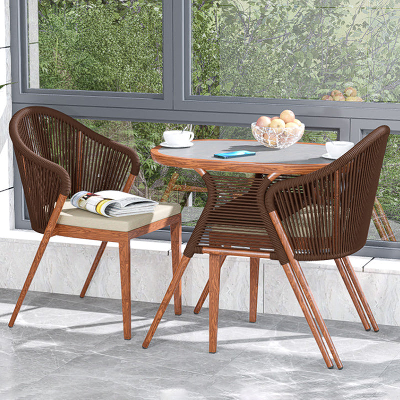 Modern Style Bistro Set Metal Base 3 Pieces Bistro Set for Outdoor