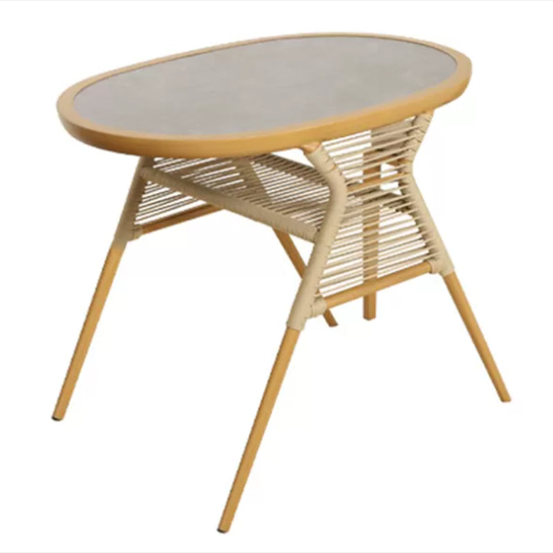Modern Style Bistro Set Metal Base 3 Pieces Bistro Set for Outdoor